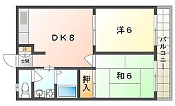 レ・シャンドール 2DKの間取図画像