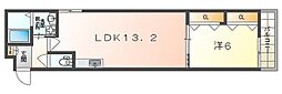 ハルミール忍ケ丘 1LDKの間取図画像