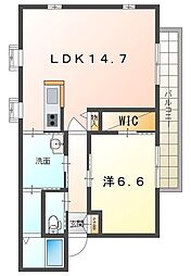 フレグランス若葉 1LDKの間取図画像