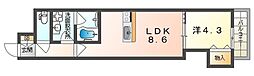 NJRESIDENCE本町 1LDKの間取図画像