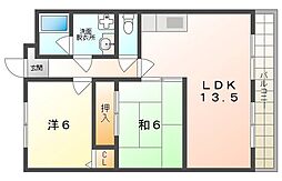 シャルム2番館 2LDKの間取図画像