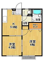 エステートピア五百渕 2Kの間取図画像