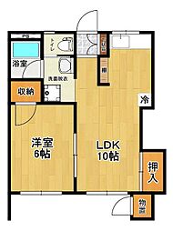コーポあかね 1LDKの間取図画像