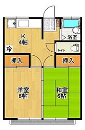 コーポ荒井 2Kの間取図画像