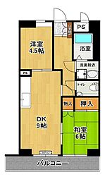 サンスクエア深田台 2DKの間取図画像