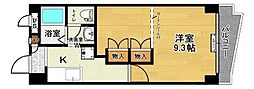 サンスクエア深田台 1Kの間取図画像