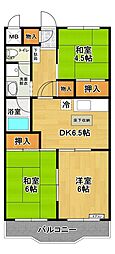 スカイパークマンション 3DKの間取図画像