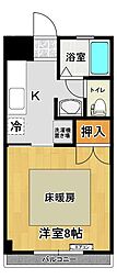 ドゥ・カンパーニュ 1Kの間取図画像