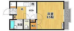 パレスハウス 1Kの間取図画像