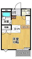 ベルメゾンM ワンルームの間取図画像