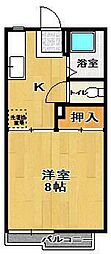フローレンス 1Kの間取図画像