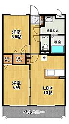 さくらマンション 2LDKの間取図画像
