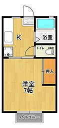 エクセリーヌ 1Kの間取図画像