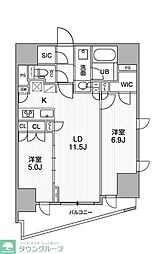 京急本線 立会川駅 徒歩6分の賃貸マンション 9階2LDKの間取り