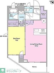 都営浅草線 西馬込駅 徒歩9分の賃貸マンション 1階1LDKの間取り