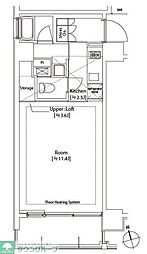 都営浅草線 中延駅 徒歩1分の賃貸マンション 9階1Kの間取り