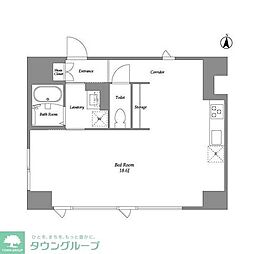 JR山手線 品川駅 徒歩10分の賃貸マンション 7階ワンルームの間取り