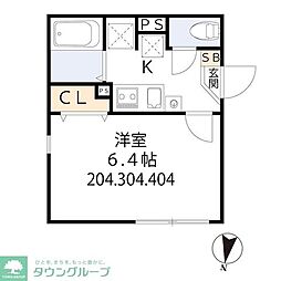 京急本線 大森海岸駅 徒歩3分の賃貸マンション 2階1Kの間取り