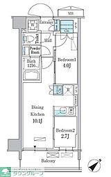 京急本線 立会川駅 徒歩5分の賃貸マンション 6階2LDKの間取り
