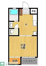 東急大井町線 戸越公園駅 徒歩3分の賃貸マンション 3階1Kの間取り