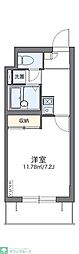レオパレスカナンの家 4階1Kの間取り