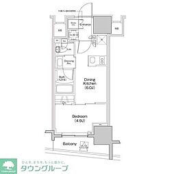 ザ・パークハビオ大森町 7階1DKの間取り