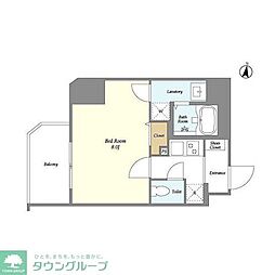 Ｌａ　Ｄｏｕｃｅｕｒ大森山王 5階1Kの間取り