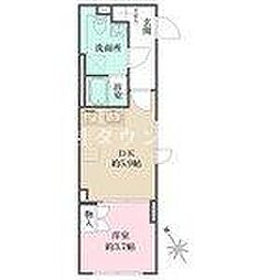 東急大井町線 大井町駅 徒歩6分の賃貸マンション 4階1DKの間取り