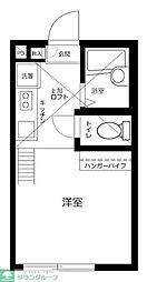 京急空港線 穴守稲荷駅 徒歩6分の賃貸アパート 1階ワンルームの間取り