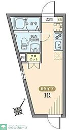 東急池上線 石川台駅 徒歩3分の賃貸マンション 5階ワンルームの間取り