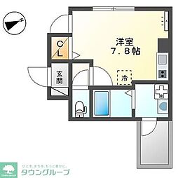 JR京浜東北・根岸線 蒲田駅 徒歩4分の賃貸マンション 2階ワンルームの間取り