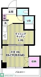 JR京浜東北・根岸線 大森駅 徒歩6分の賃貸マンション 7階1DKの間取り