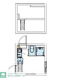 東急大井町線 下神明駅 徒歩10分の賃貸アパート 1階ワンルームの間取り