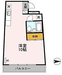 東急池上線 千鳥町駅 徒歩13分の賃貸マンション 1階ワンルームの間取り