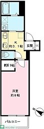JR山手線 目黒駅 徒歩5分の賃貸アパート 3階1Kの間取り