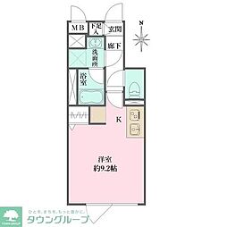 アトリオフラッツ自由が丘east ワンルームの間取図画像