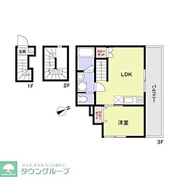 WoodCrest大井Residence 1LDKの間取図画像