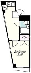明河ビル 1Kの間取図画像