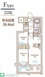 Brillia ist 洗足池の杜 2DKの間取図画像