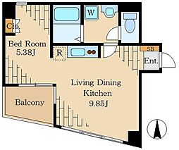 CORE大井町 1LDKの間取図画像