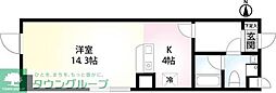 山王ハマセイホウ 1Kの間取図画像