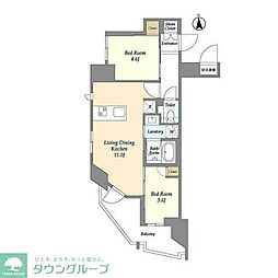 WELLSQUARE西蒲田 2LDKの間取図画像
