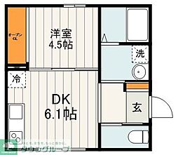 Gekkohara Apartment 1DKの間取図画像