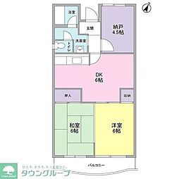 アルファハイツいぶき野 3階2SDKの間取り