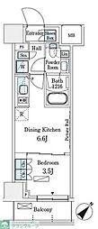 パークアクシス横浜伊勢佐木町通り 1DKの間取図画像