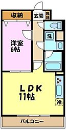 ラフィオレピス 1LDKの間取図画像