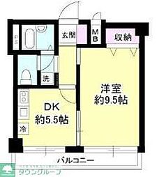 メゾン横浜沢渡A 1DKの間取図画像