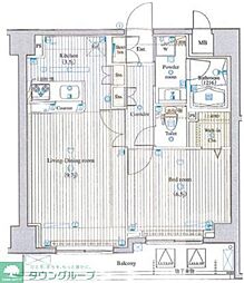 ジーコンフォートウエスト横浜 1LDKの間取図画像
