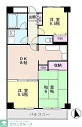 ヴィラグラータ 3DKの間取図画像