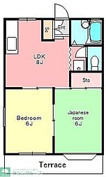 シャルマンヨコハマC 2DKの間取図画像